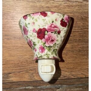 VTG Formalities By Baum Night Light Brothers Unique Pink Red Rose Floral (Works)